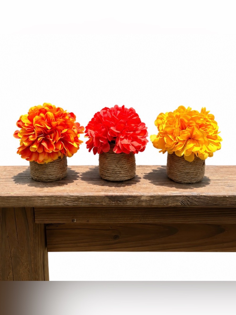 Handcrafted Autumn Floral Décor Set – Rustic Farmhouse Centerpieces (Set of 3)